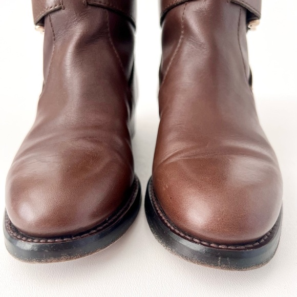 GUCCI | Stirrup Brown Leather Pull On Flat Riding Boots Tall Knee-high 36 US 6 - Picture 8 of 14